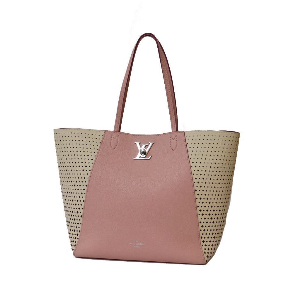 Louis Vuitton LockMe Leather Suede Rose Creme Pink